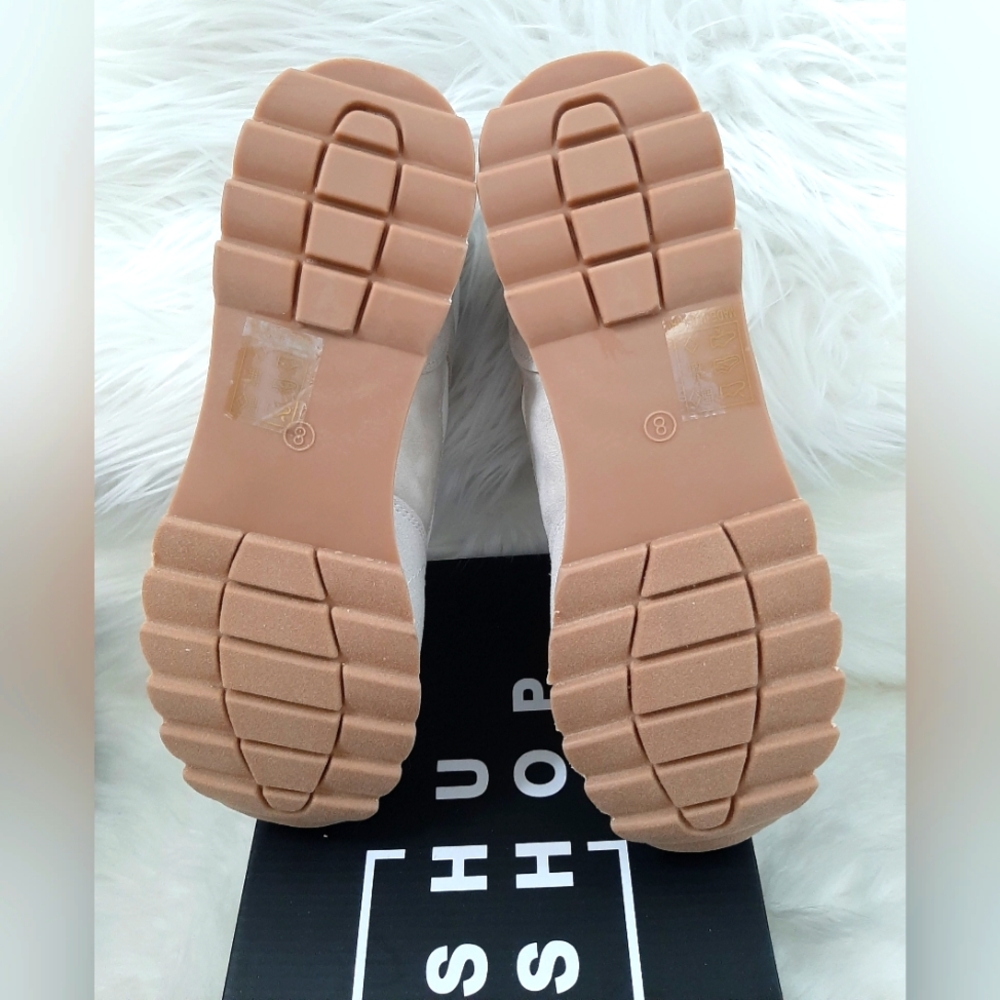 New In Box ShuShop Paneled Design White Lace Up Sneakers Tennis Shoes - Picture 14 of 16